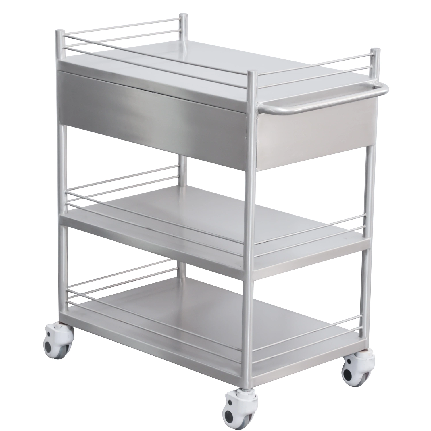 Medical One Drawer Stainless Steel Trolley Veterinary Surgical Instrument Trolley Cart