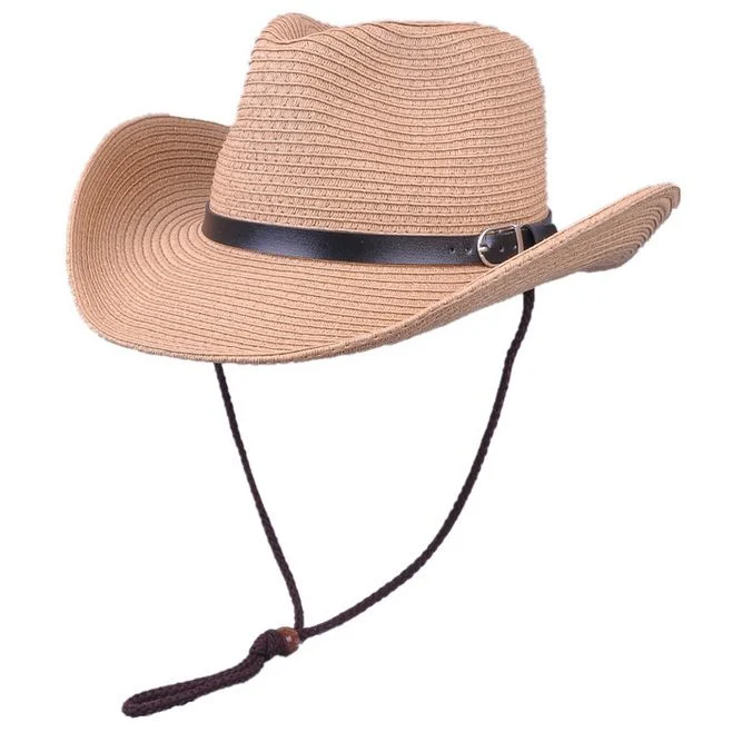 Sol de Verano de la moda Unisex sombrero con Roll up baratos de cadena simple papel teñido de la paja sombreros vaqueros