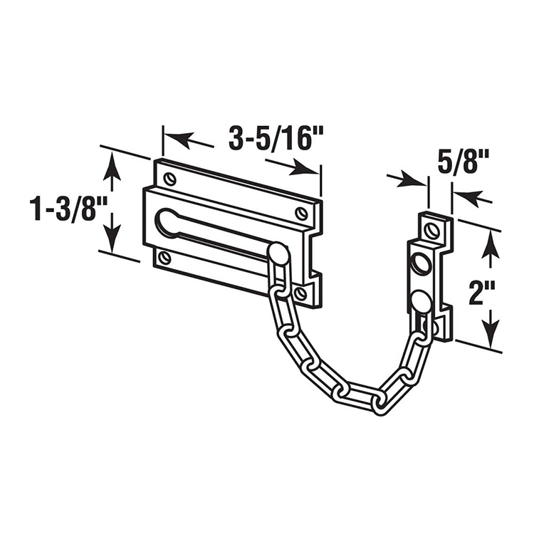 Stainless Steel Safe Security Door Chain Satin Nickel Door Guard