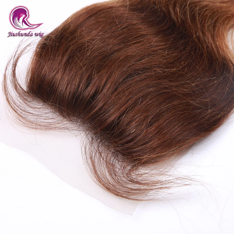 Top Lace Closure Swiss Lace Middle Part Brown Color