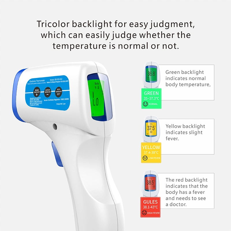 Pistola de temperatura infrarrojo de bolsillo Non-Contact frente High-Precision Termómetro Digital por Infrarrojos de medicina
