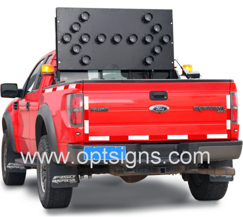 P220602c Work Zone Temporary Management Truck Mounted LED Flashing Arrow Board with Folding Bracket