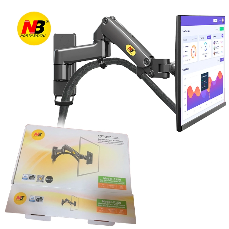 to Poland New Nb F150 17"-35"Full Motion Monitor Wall Mount Loading 2-10kg Aluminum Alloy 360&deg; Double Arm Display TV Mount