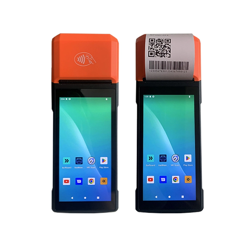 Terminal POS portátil Android 13 de 5.5 polegadas com ecrã tátil OEM Dispositivo de POS de pagamento móvel para caixa com impressora térmica S81 de 58 mm