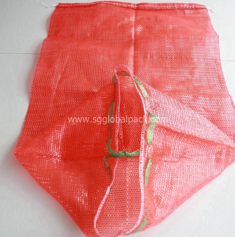 Grs SGS CE Certified Factory Virgin Polypropylene PP Woven Packing Fruit Vegetable Bean Cabbage Plastic Drawstring Leno Tubular Mesh Red Bag for Onion Potato