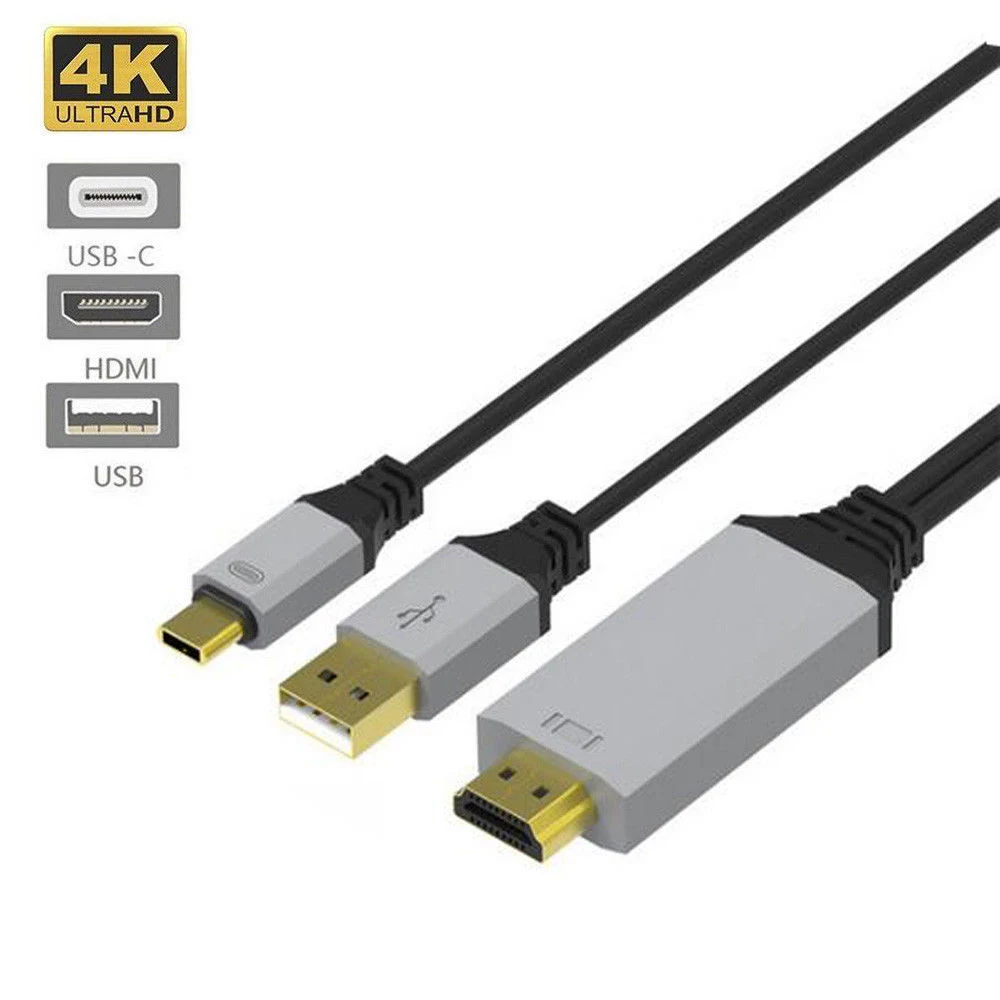 Mhl 6.5FT tipo USB 4K-C para UHD cabo HDMI