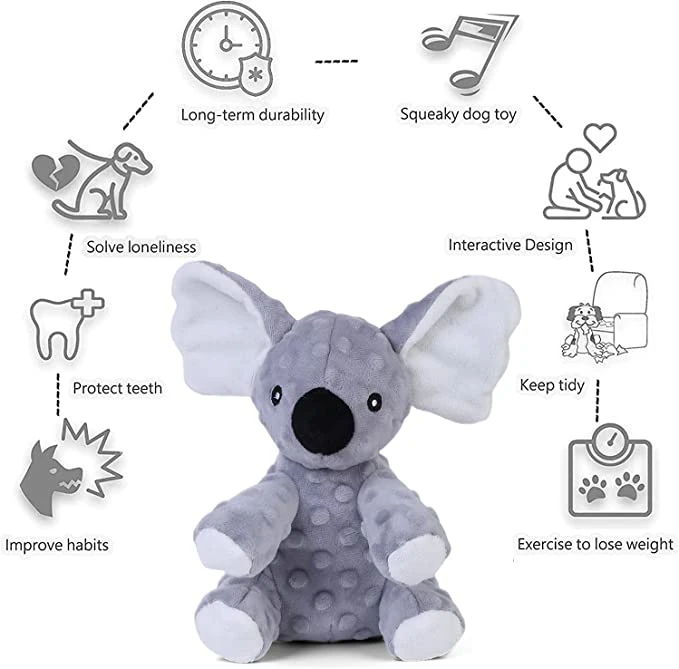 El Koala Squeaky perro espuma suave de juguetes con papel de ondulada por medio de grandes perros pequeños