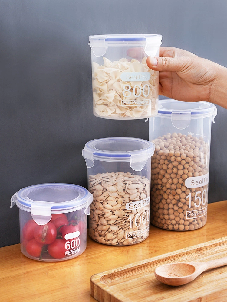 Sealed Snack Bottle Kitchen Household Transparent Fresh Storage Box Food Grade Plastic Storage Can Containers