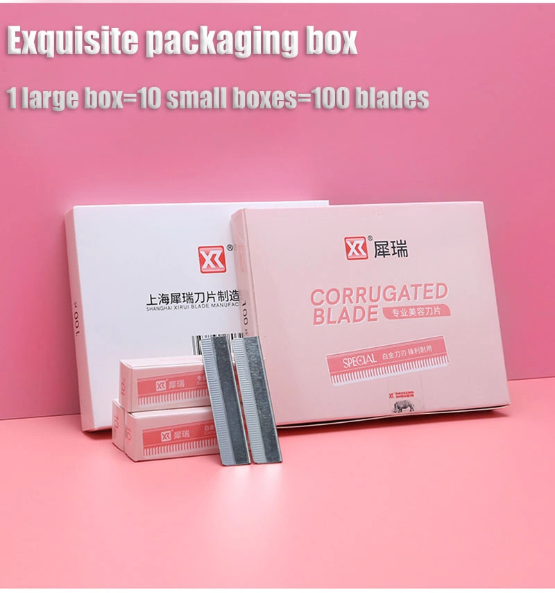 100pcs/Caja permanente de maquillaje Herramientas de afeitado de corte afilado Corrugado Guard Edge Navajas para cejas Razor para Microblading Academy