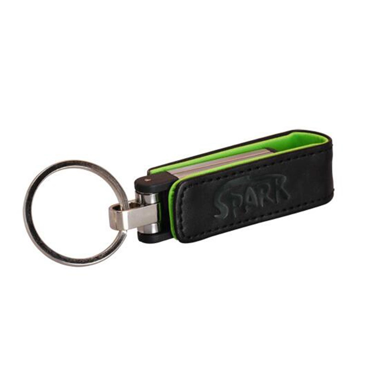 Happy Holidays Logo Printing Leather USB Flash Drive