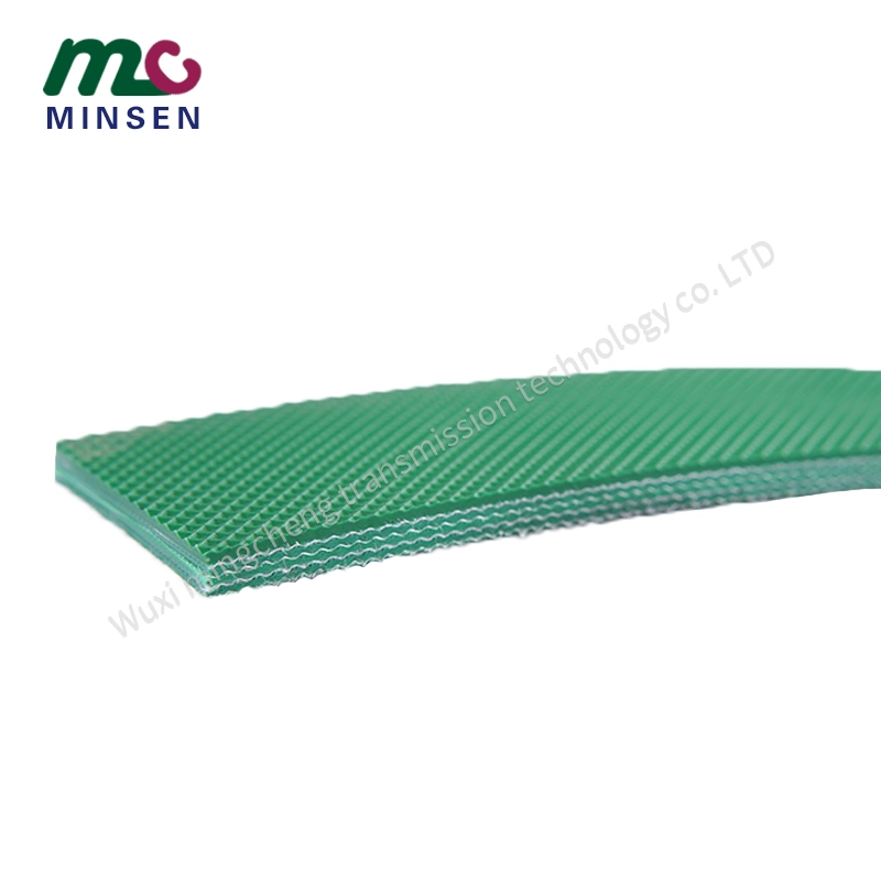 PVC verde/PU cinta transportadora industrial de servicio ligero/banda de transmisión/banda con superficie de diamante Para cinta de correr