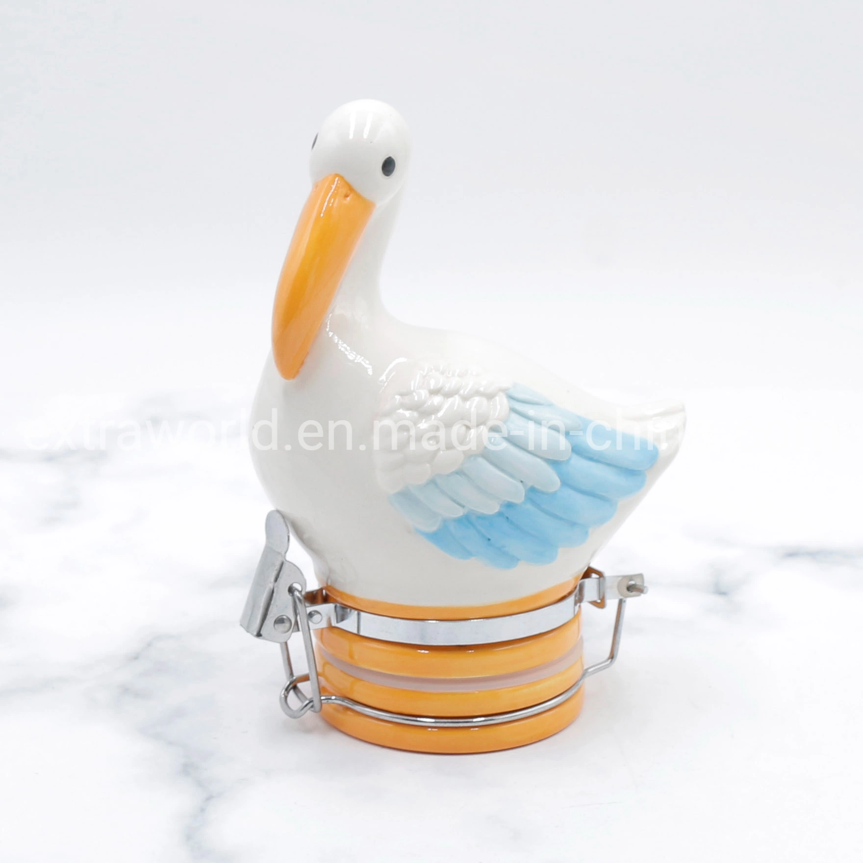 Diverse Color Water Bird Custom Design Food Storage Jar Spice Pot Candy Seal Can Kitchenware Gift