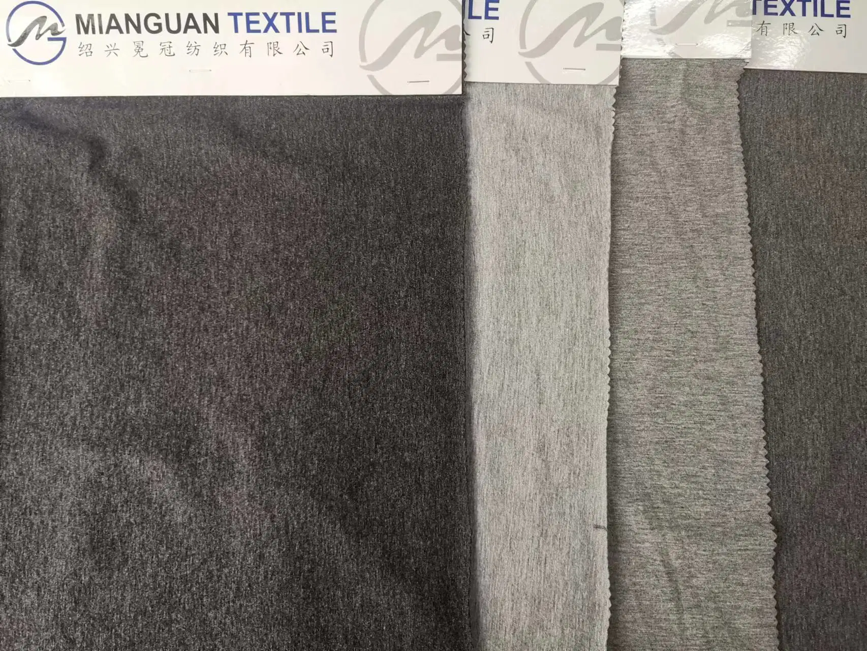 Großhandel Single Jersey 65% Polyester 35% Baumwolle mit Spandex TC Strickstoff im Melange-Stil für Sportswear