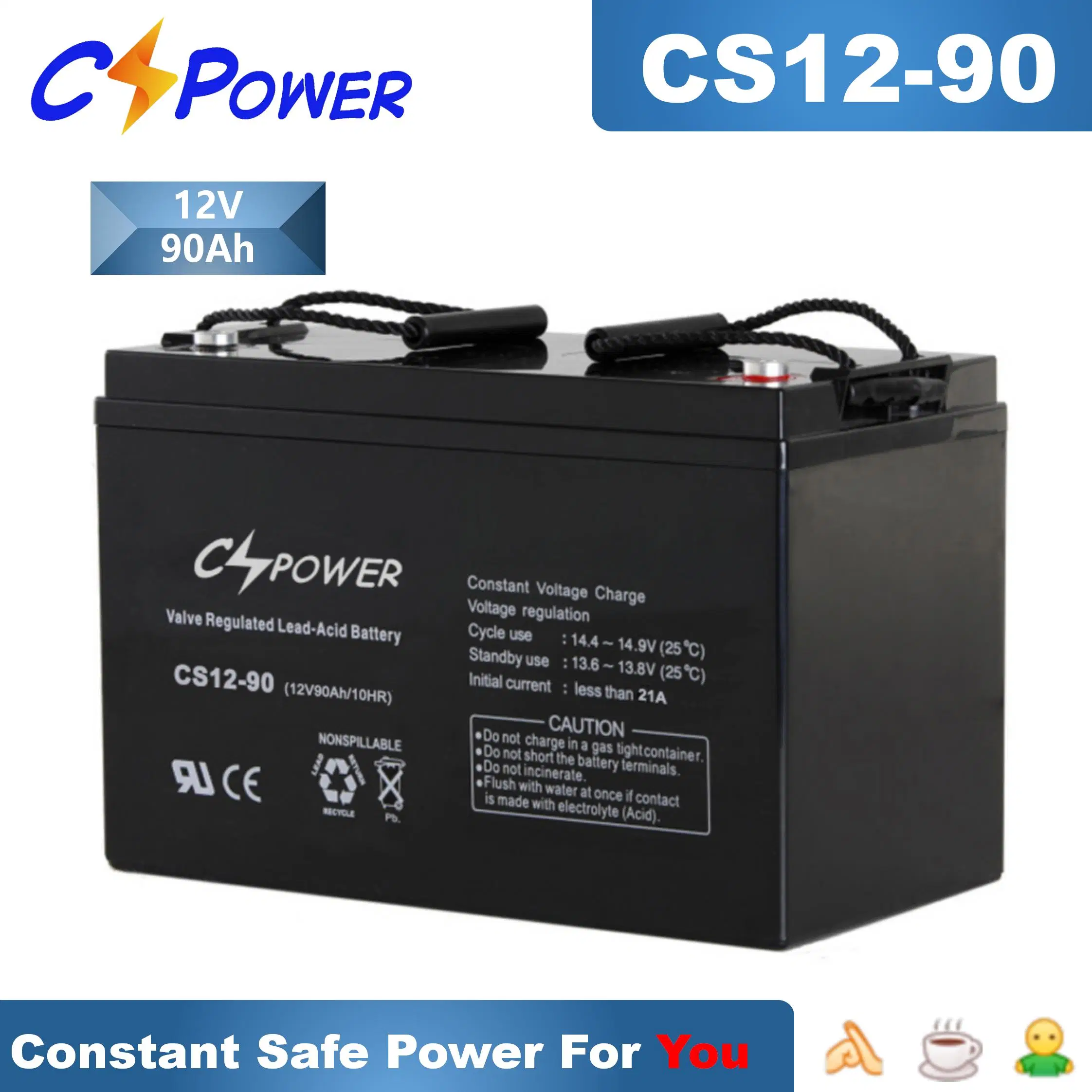 12V75ah batterie VRLA AGM Stockage d'énergie Telecom POWER12V