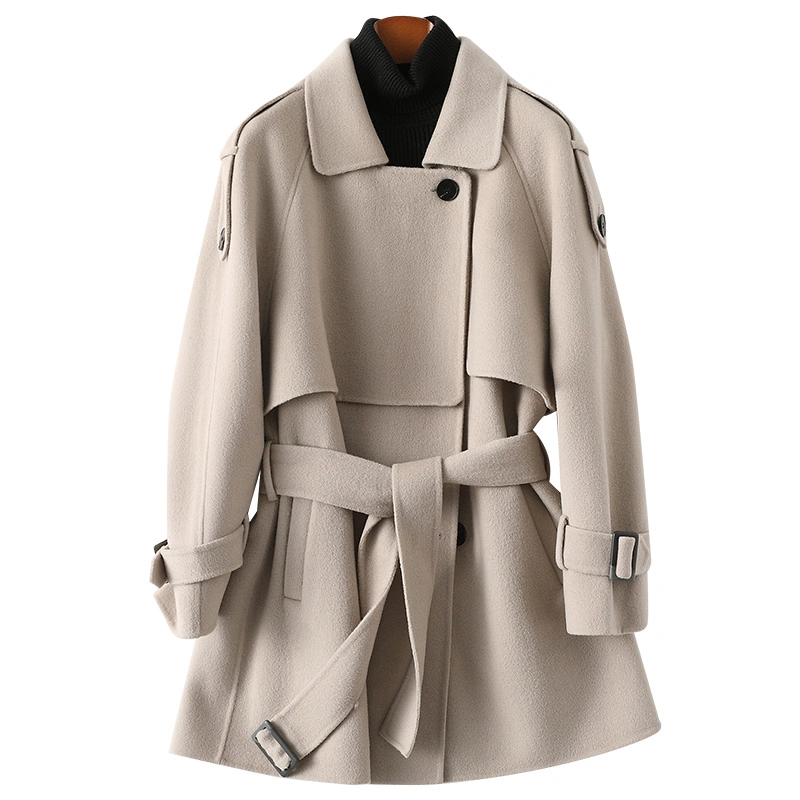 Nova chegada Winter Long Wool Jacket Trench para mulher lã de trincheira Casacos Cashmere Coat mulheres