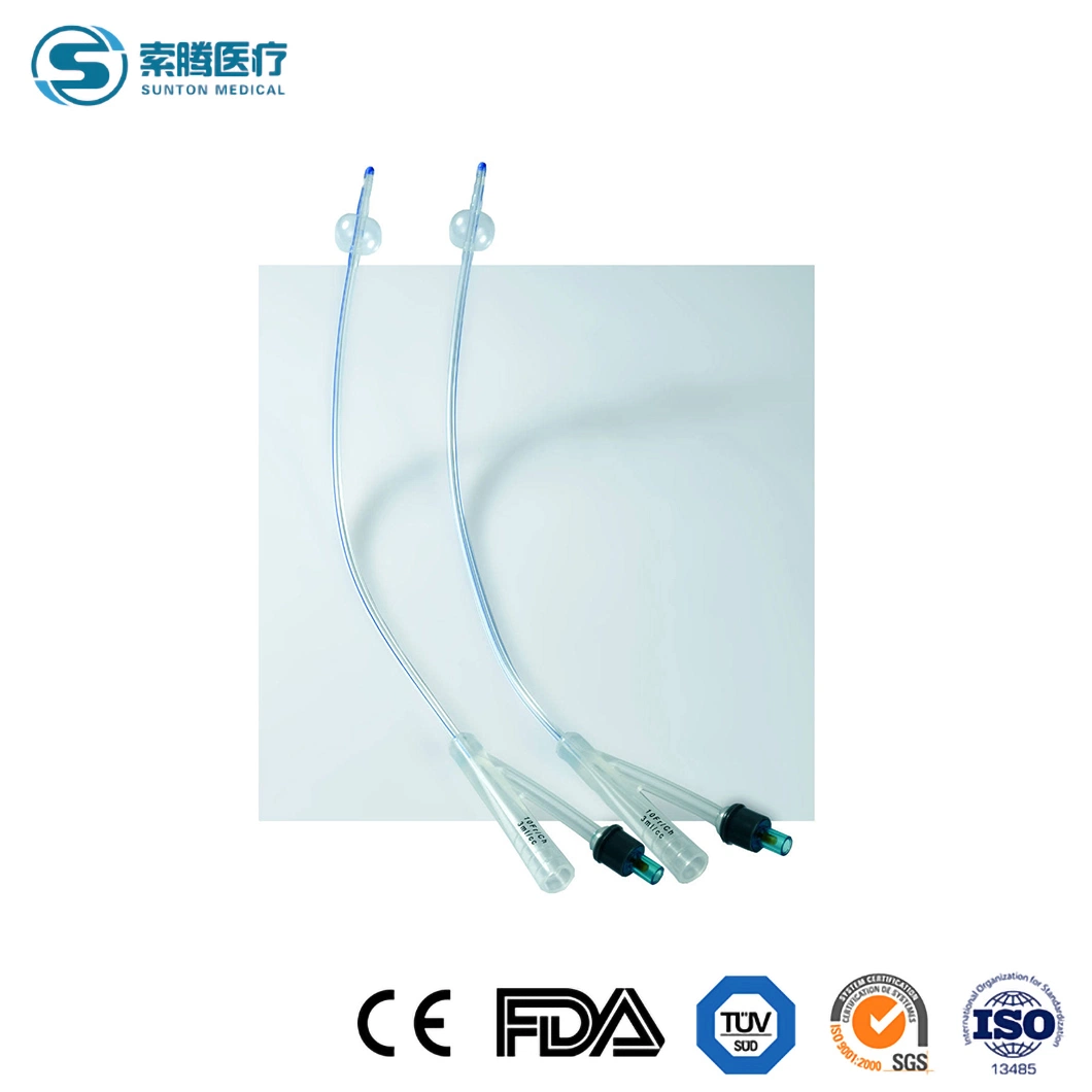 Sunton China Surgical Disposable 3-Way Latex Foley Catheter Factory Urine Removal Samples One-Stop Service Silicone Foley Catheter Balloon Inflation Amount