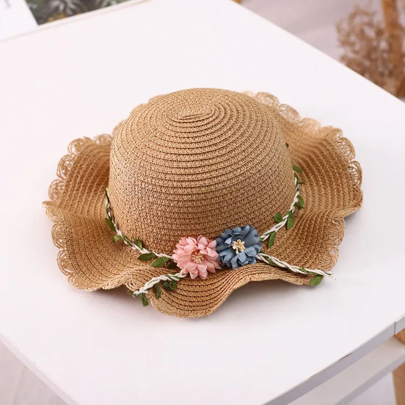 Sonnencreme Sonnenschirm Blume Gras Sand Strand Mädchen Tasche Niedlich Sommer Strohhut