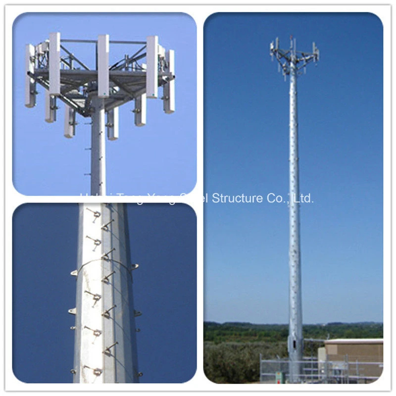 30 Meter Monopole Hot DIP Galvanized Telecom Mast Tower