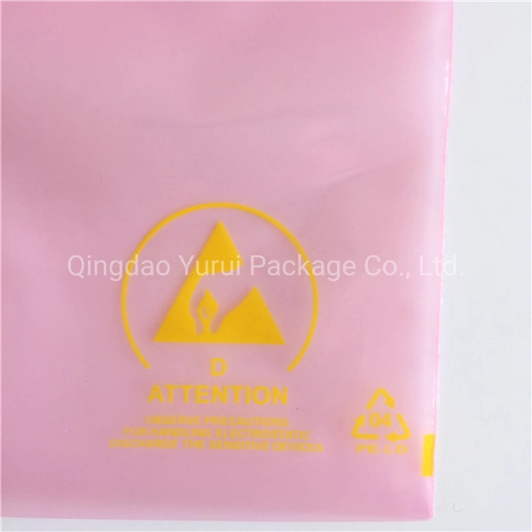 Custom Printed Flat Open Zip Lock Antistatic LDPE Static Shielding Plastic ESD PE Bags