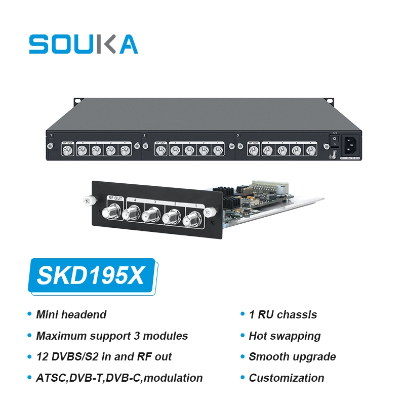 12 Dvbs/S2 in and RF out Tuners Modulator 1 Ru Chassis Transponder