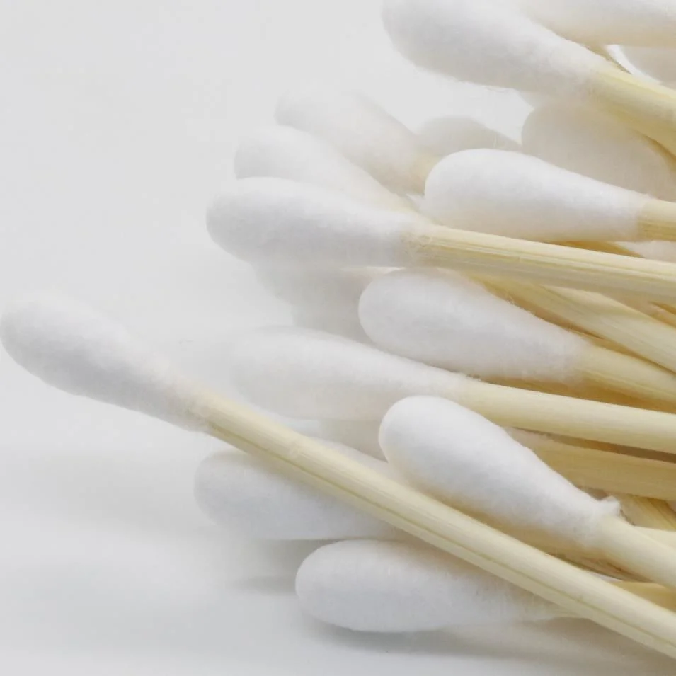 100% Raw Cotton 100PCS Custom Industrial Medical Cotton Buds Swab Wooden Stick