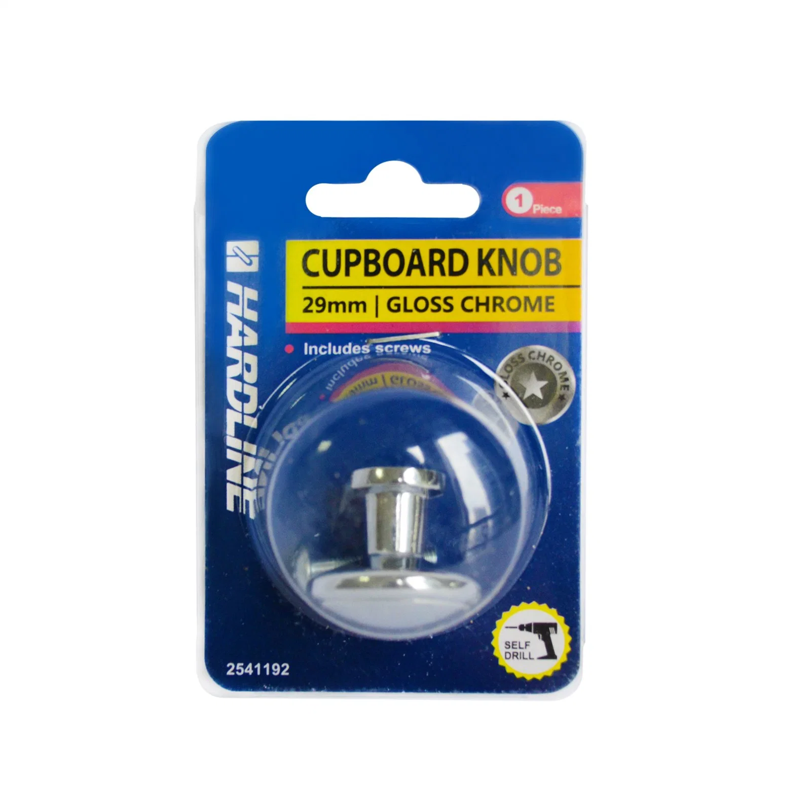 Cupboard Knob Gloss-Chrome Round Small Knobs for Kitchen Cabinet 29mm