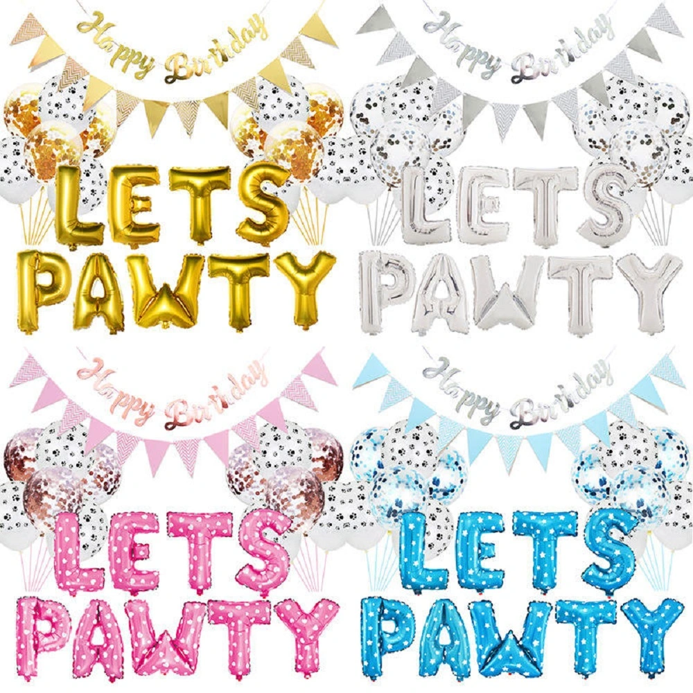 Dog Cat Kids Birthday Party Decoration Hat Puppies Party Collar Outfit