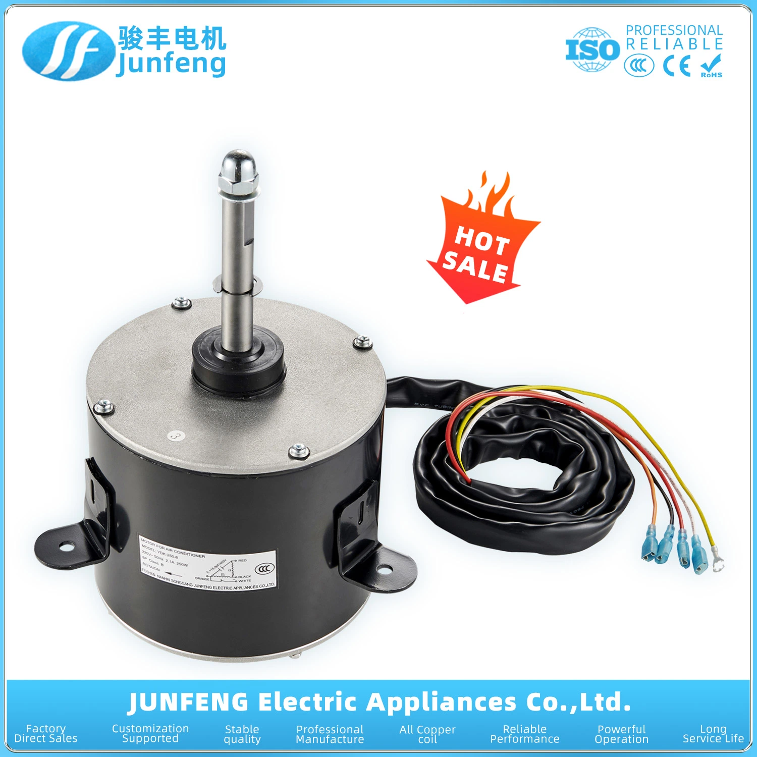 Junfeng Fan Motor in Air Conditioner Blower Outdoor Ydk 250 6 005