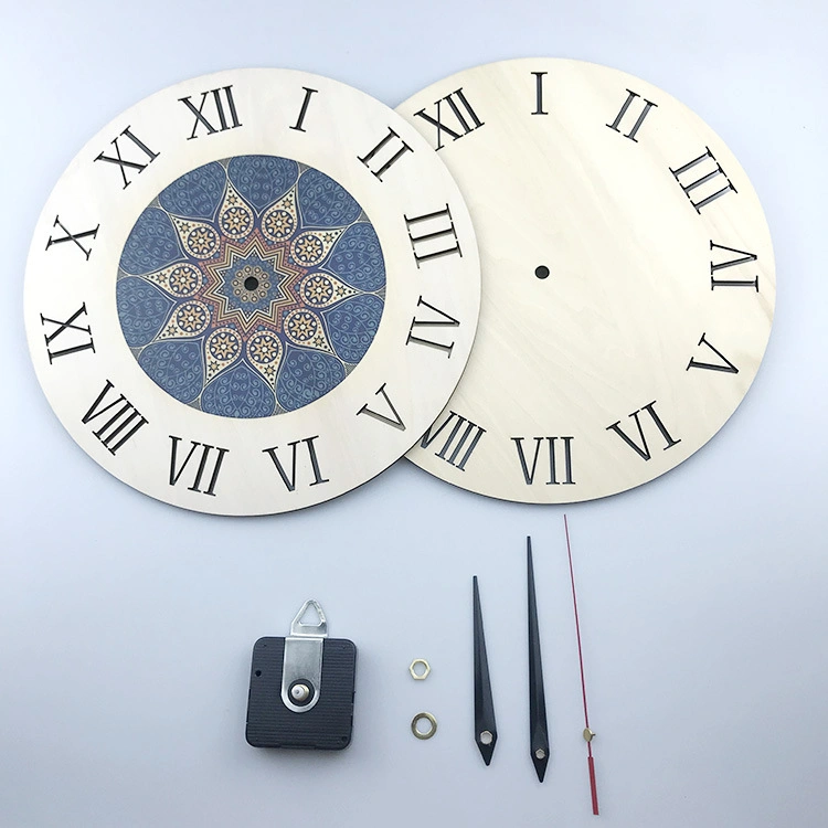 Customized Sublimation Blank Printing Wooden Wall Clock Heat Transfer Clock Surface