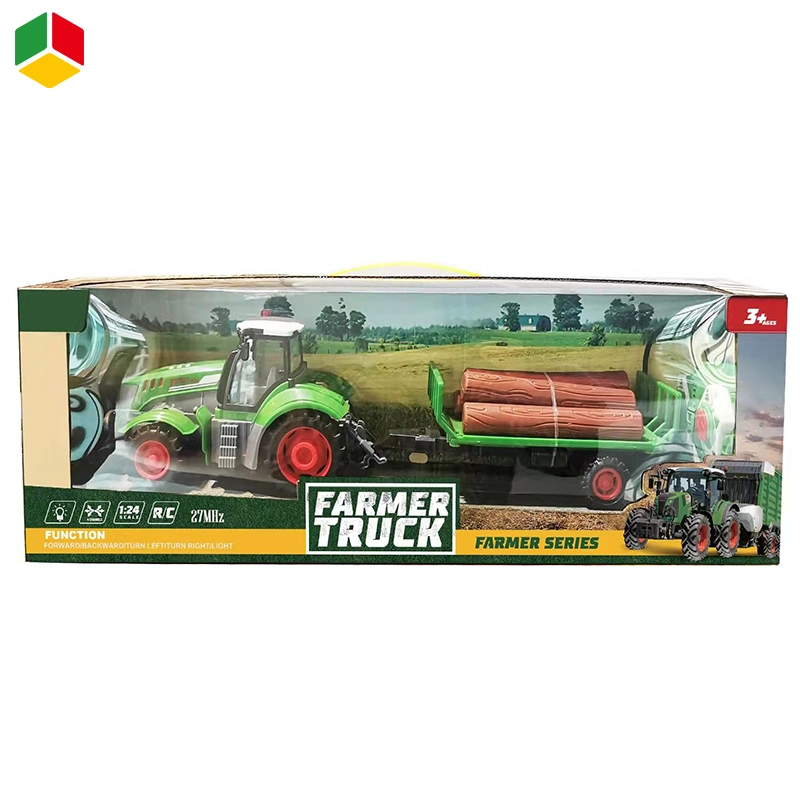 QS 2024 New Children Educational Remote Control Toy Boys Gift R/C 27MHz Farmer Truck 1/24 4CH Kids Baby Shipping Vehicle Car Toys