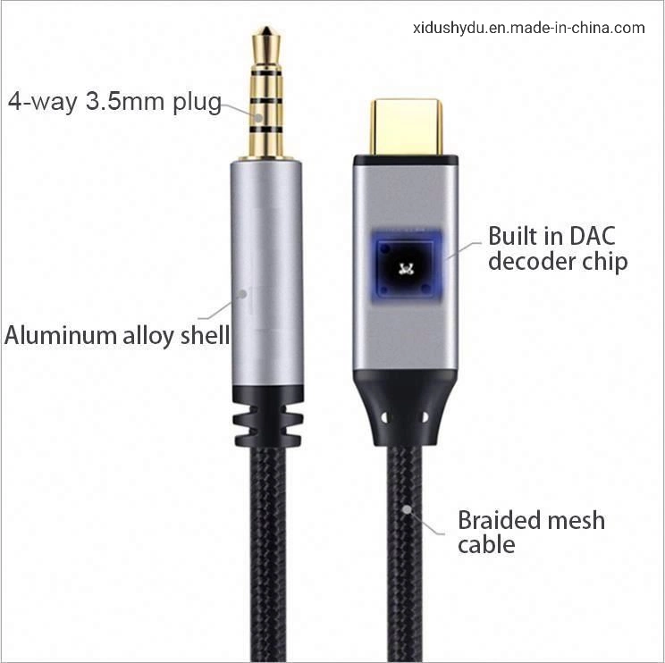 Adaptateur audio mâle vers mâle USB type C vers 3,5 mm