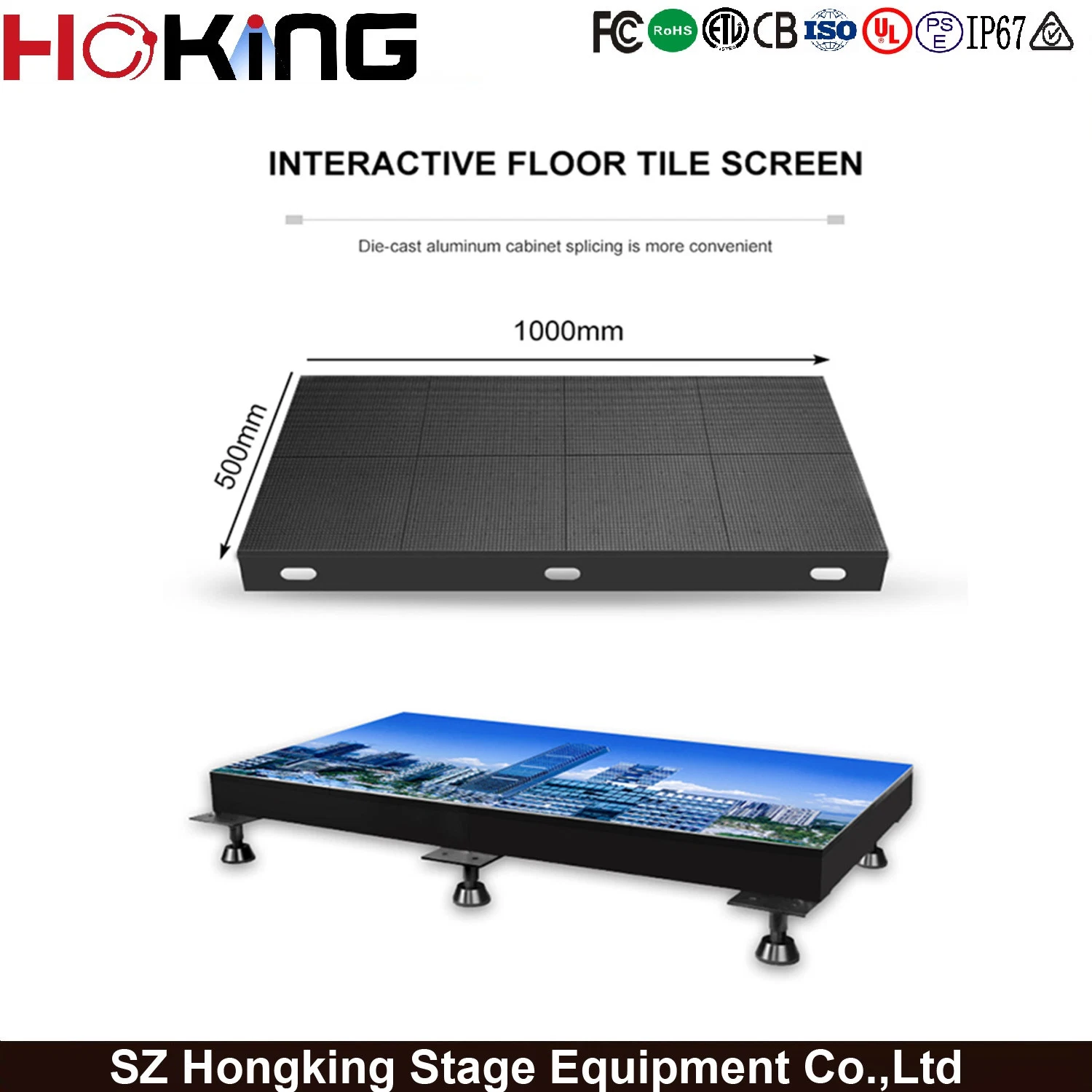 P5.2 Indoor 500X500 Dance Floor LED Display with Interactive System