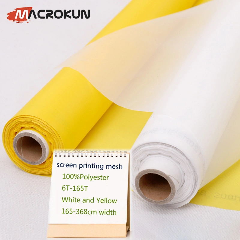 White/ Yellow 80 100 110 120 135 150 160 180 195 200 250 300 Mesh Polyester Silk Screen Printing Mesh for Screen Printing