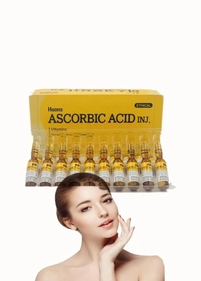 Wholesale/Supplier Price Huons Ascorbic Acid Whitening Smear Injection Anti Wrinkles Vc Vitamin C Anti-Aging Ampoules 50 Ampoules