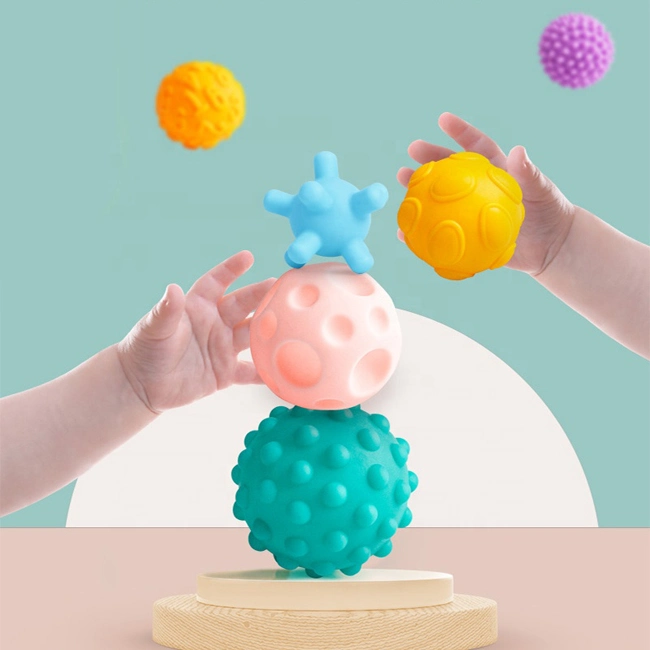 Bebé de goma suave Juego de juguete Juego de Pinch formación educativa temprana Suave peto Balls para bebés Cute Kids Silicon Baby Toys para niños pequeños