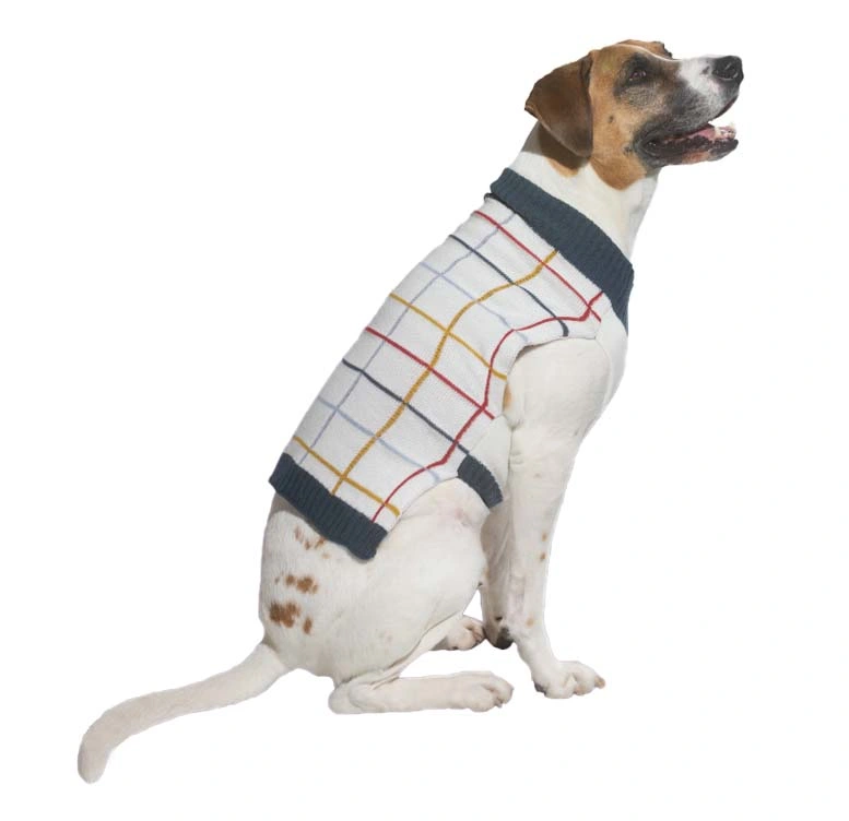 Holiday Quality Checked Soft Acrylic Pet Knitted Sweater Dog Apparel
