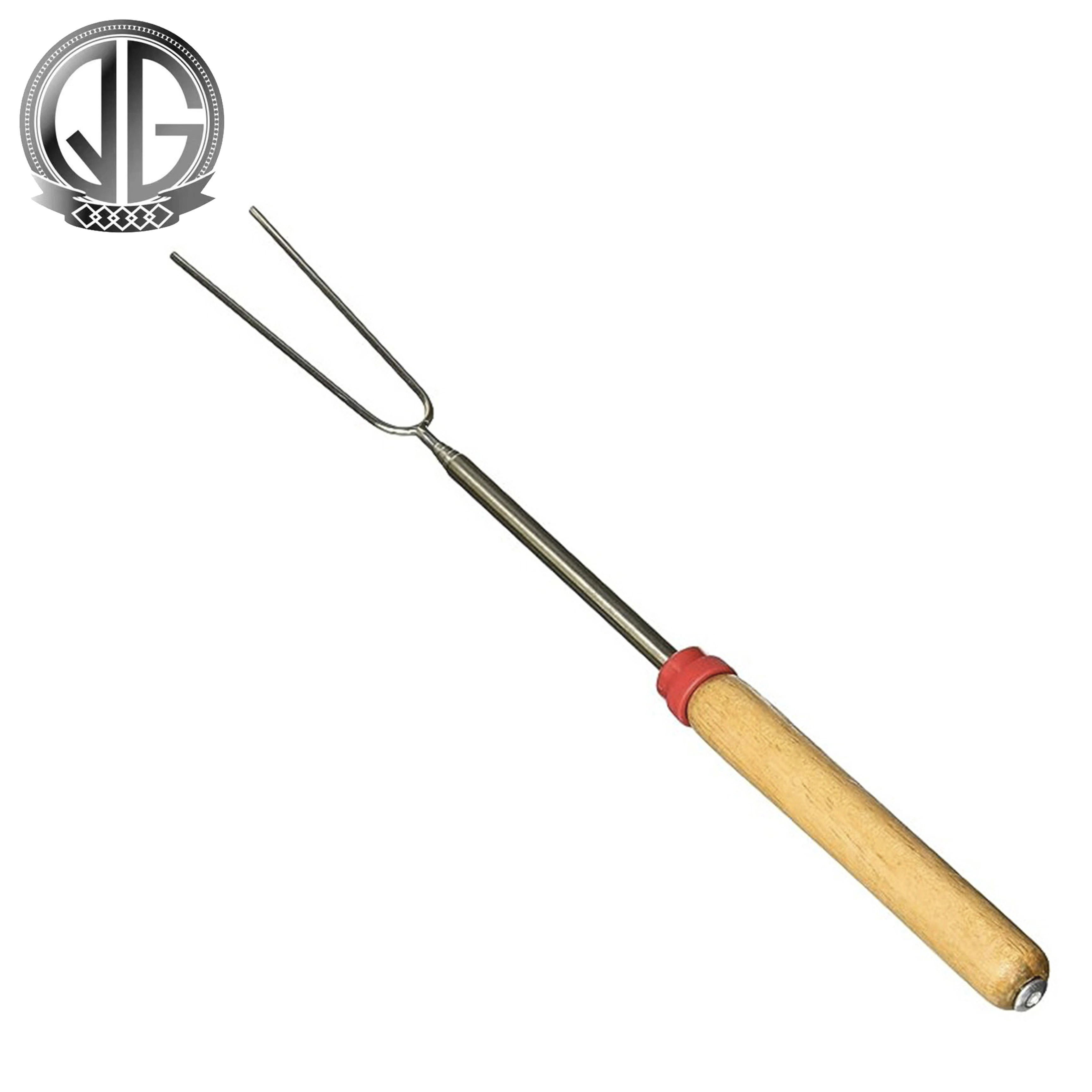 BBQ Tools Accessories Fork with Wooden Handle Telescopic Marshmallow Roasting Sticks