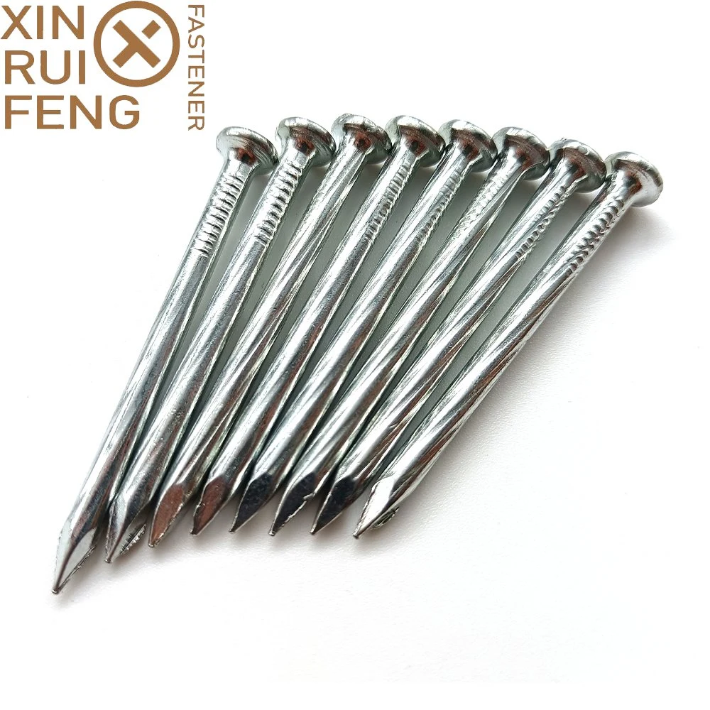 Fabricante directo Xinruifeng ranura diente Galvanized pulgada 3 clavos de hormigón Clavos de acero inoxidable