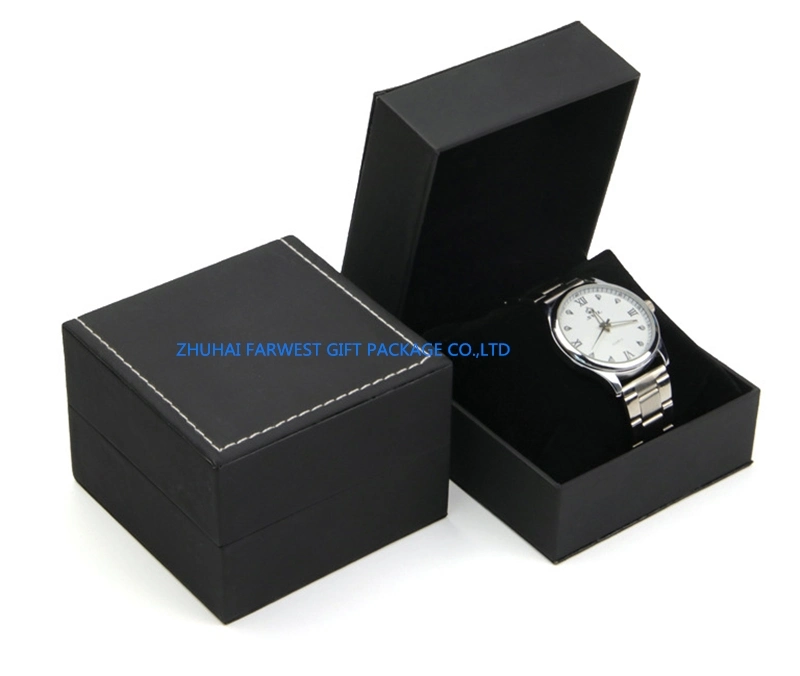 Reloj de Cuero Negro Caja de regalo al por mayor caja de Reloj de cuero de buena calidad