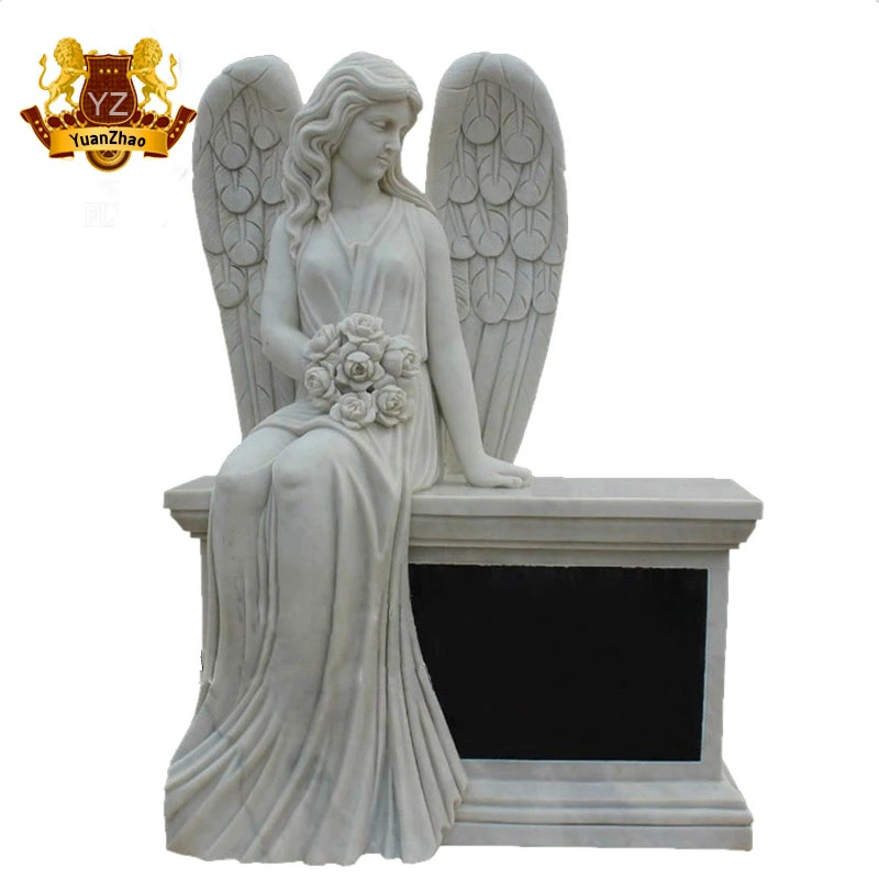 OEM Western Cemetery Monument Hand Carving Tombstone Angel Sculpture