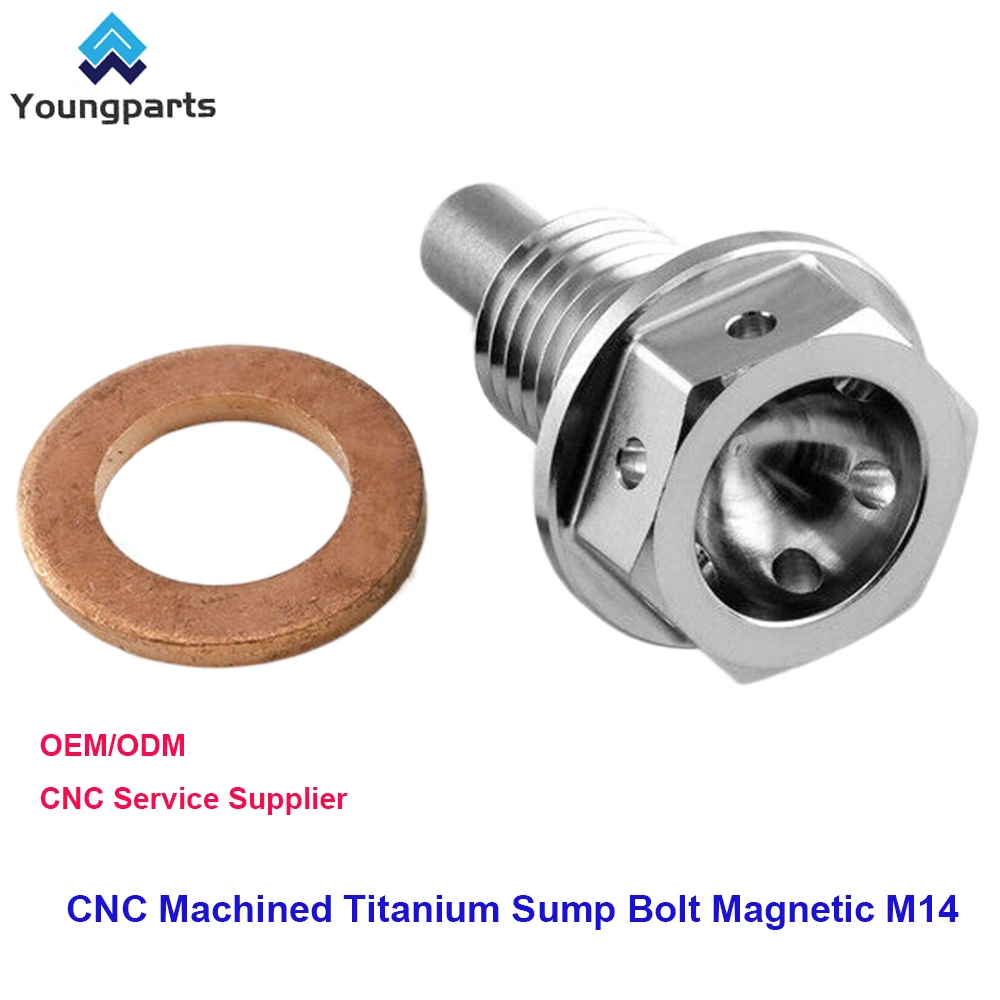 Rüsten Sie das Ölsystem Ihres Motors mit magnetischem M14 Titansumpf auf Schraube - CNC bearbeitet