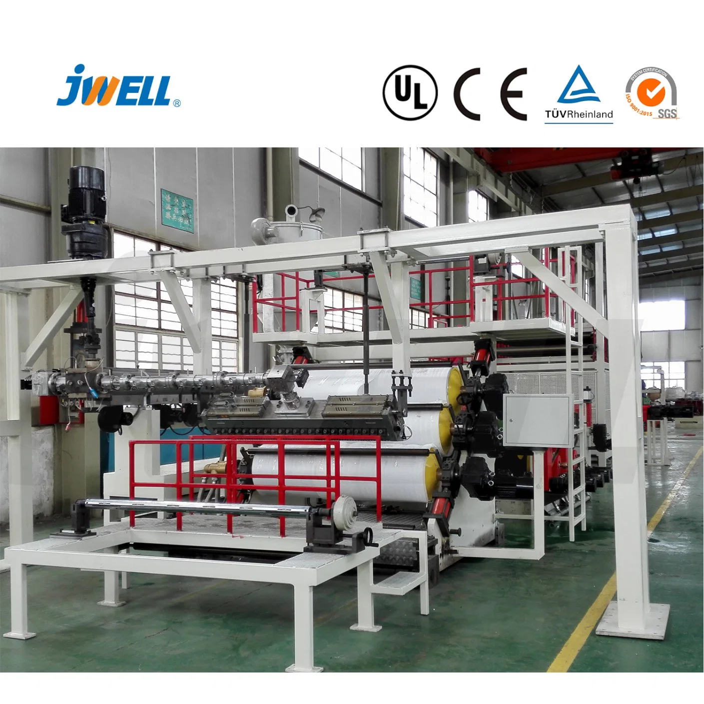 Jwell EVA Poe Solar Kunststoffblech / Film Maschinen Extrusionsmaschine für Building Curtain Wall/Automobilglas/Funktionsschuppen Film/Verpackungsfolien Anwendungen