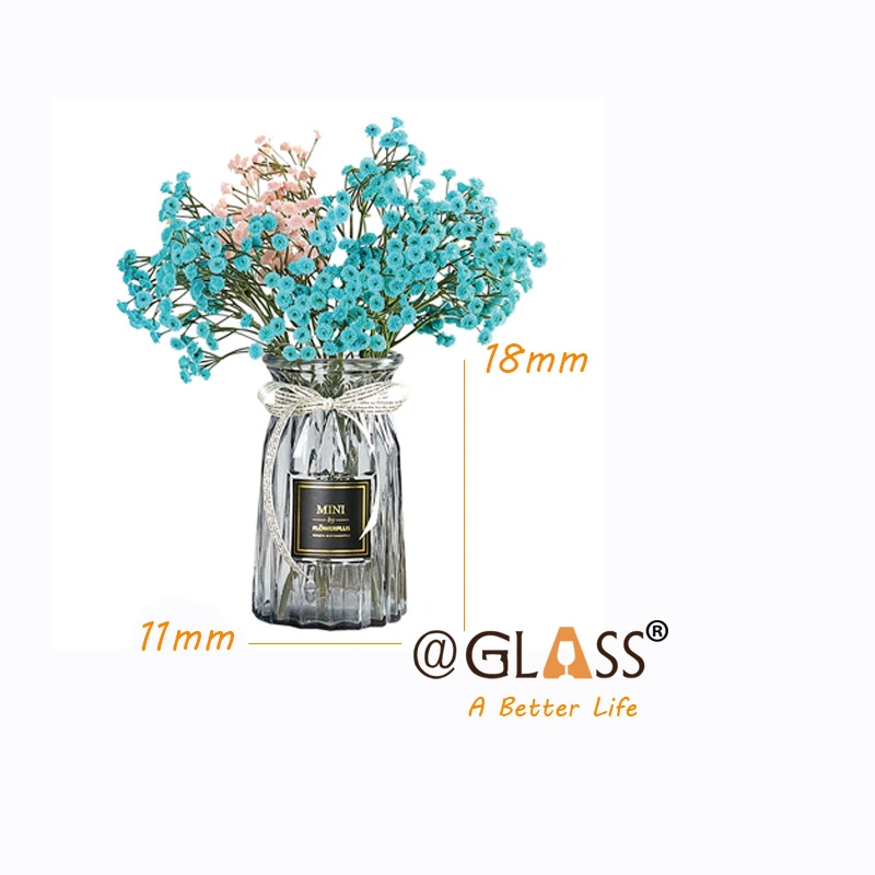 Set of 2 Color Sprayed Soda-Lime Glass Flower Pot Table Top Vase