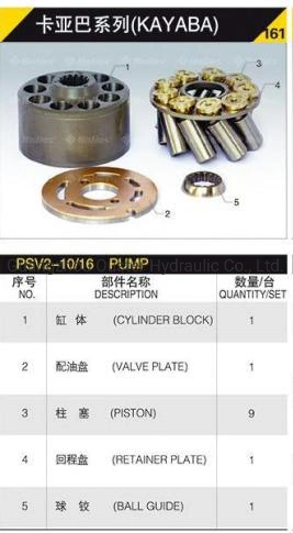 KYB Hydraulische Pumpe Wiederaufbau Kits Zubehör für Kayaba Psv2-60t Psv2-66T