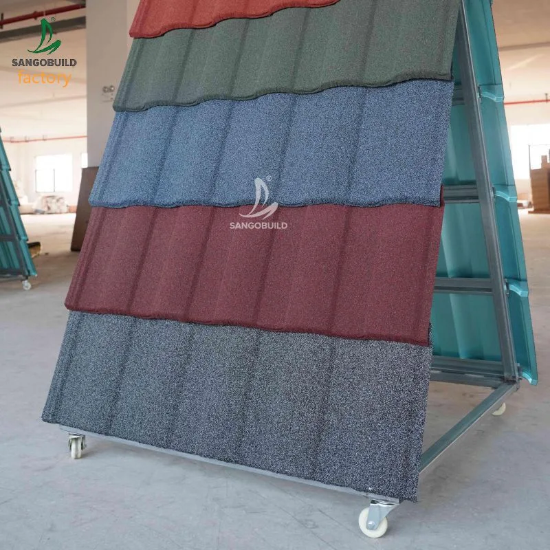 China Manufacture 50 Years Warranty Roofing Materials Stone Coated Sand Coated Metal Roof Tile for Sale