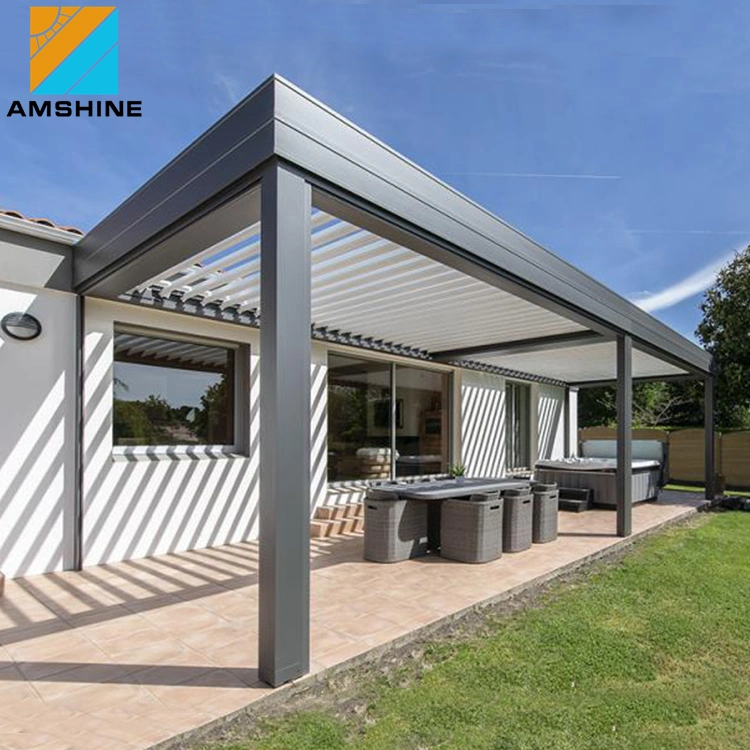 Modern Design Patio Roof Outdoor Louvered Roof Sunshade Gazebo Waterproof System Bioclimatic Motorized Aluminium Pergola Prefabricated House