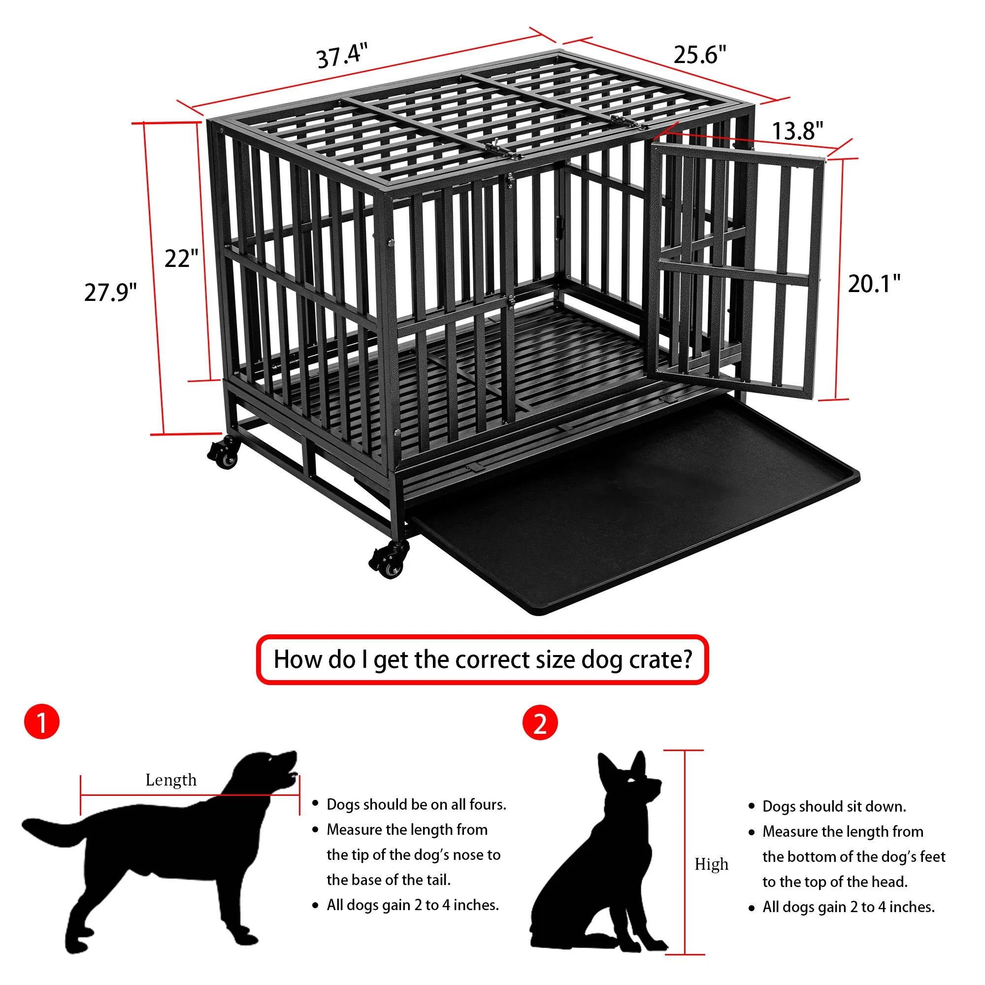 Cage pour chiens en fer lourd cage pour animaux de compagnie