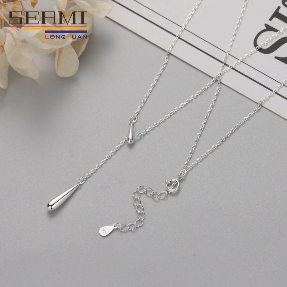 Vente chaude Collier en argent à la mode Collier goutte d'eau Bijoux pour femmes