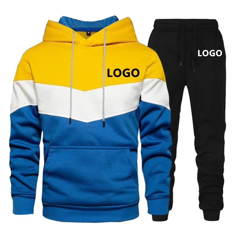 Men&prime; S Fashion Custom Printed Logo Autumn Winter Hoodie and Pants Suit Sportswear Casual Slim Fit Sports Shirt Jogging Tracksuit Outfit Set