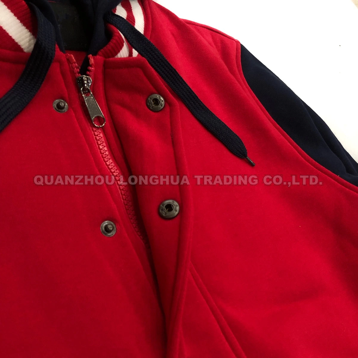 Men Boy Jacket Knitwear Polyester Fleec Removable Hoody Clothing Sport Apparel